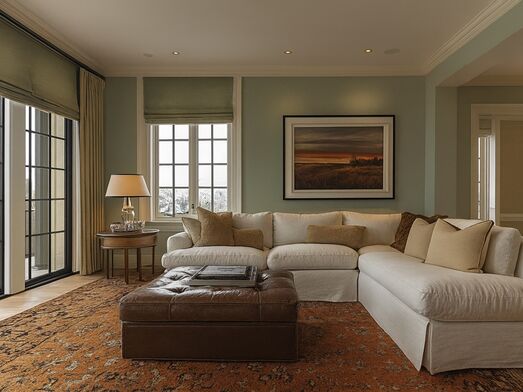 Moderns Wohnzimmer i dr Farb Warm Eukalyptus